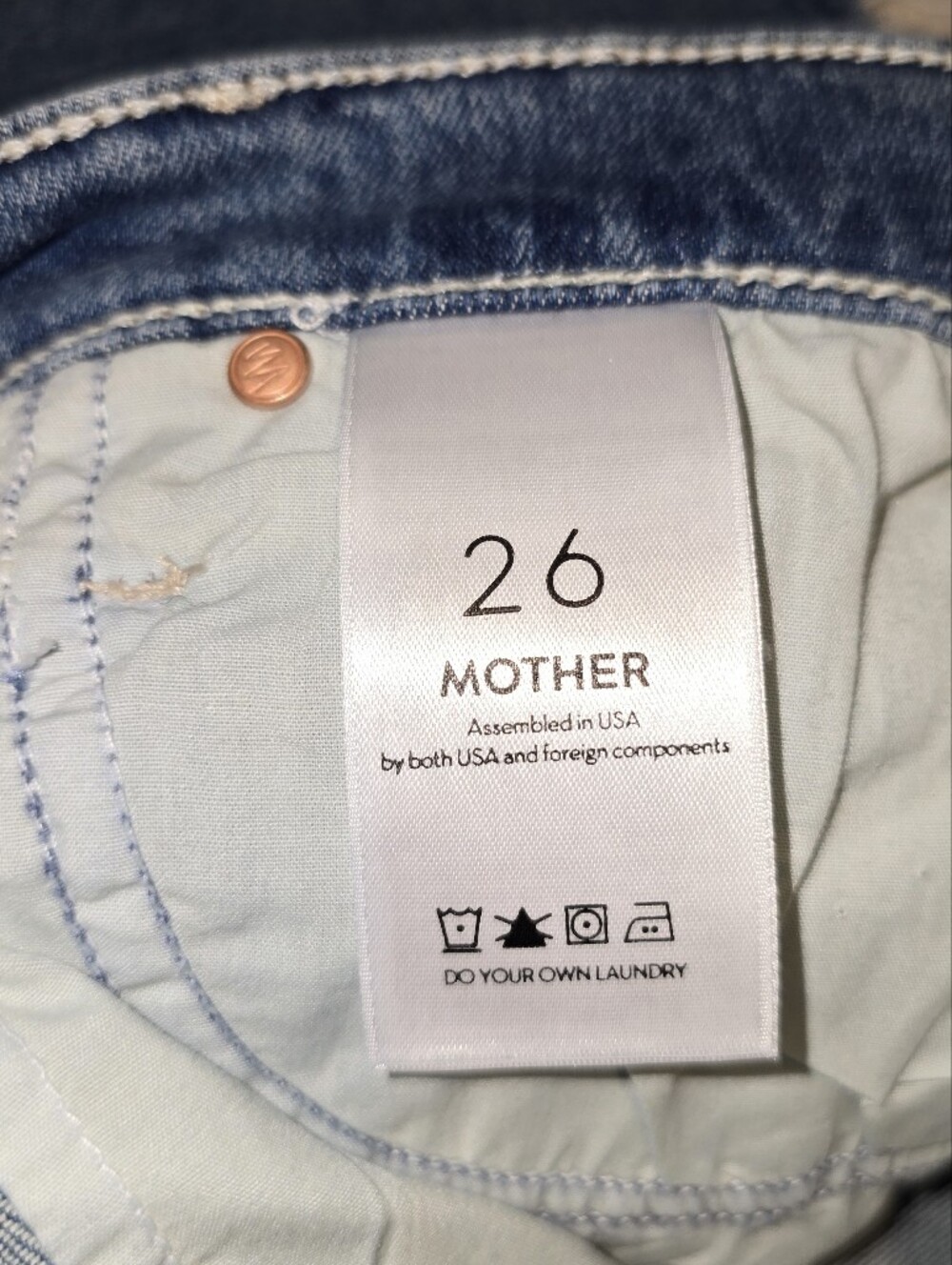 MOTHER Denim "The Pixie Dazzler Ankle Fray" Jeans GUC 26 Popism Raw Hem Revolve - Picture 7 of 16
